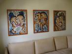 Cuba - Set van vier stuks figuratieve Cubaanse schilderijen!, Schilderij, Zo goed als nieuw, 50 tot 75 cm, Oorspronkelijke maker