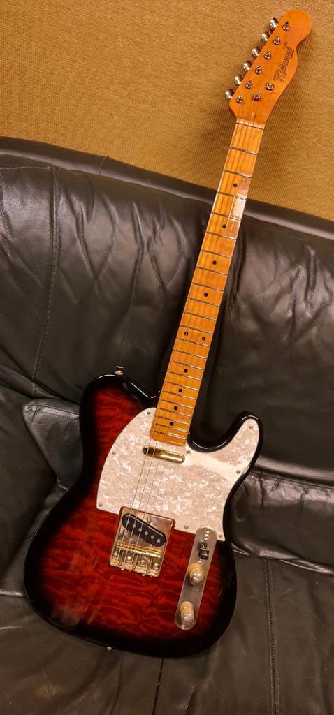 RICHWOOD TELECASTER DE LUXE GOLDEN LOGO QUILT MAPLE 2001, Muziek en Instrumenten, Snaarinstrumenten | Gitaren | Elektrisch, Gebruikt