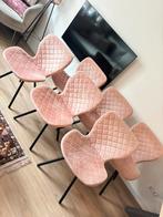 6 Roze Velvet Stoelen, Huis en Inrichting, Stoelen, Ophalen, Overige kleuren, Velvet, Zo goed als nieuw