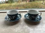 Blauw Wit Kop en Schotel Set, Ophalen, Gebruikt, Keramiek, Overige stijlen
