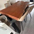 Tropisch houten suar boomstam eettafel, Ophalen of Verzenden, Zo goed als nieuw, 4 tot 6 stoelen
