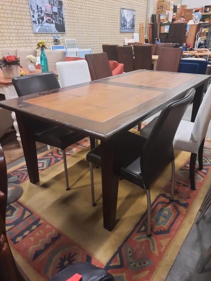 Antieke eettafel bxlxh = 100x220x78 cm, Huis en Inrichting, Tafels | Eettafels, Gebruikt, 100 tot 150 cm, 200 cm of meer, Vijf personen of meer