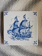 Antieke Delfts Blauwe Tegel - Schip, Antiek en Kunst, Antiek | Wandborden en Tegels, Ophalen of Verzenden