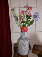 Aardewerk vaas met kunstbloemen, Ophalen of Verzenden, Zo goed als nieuw