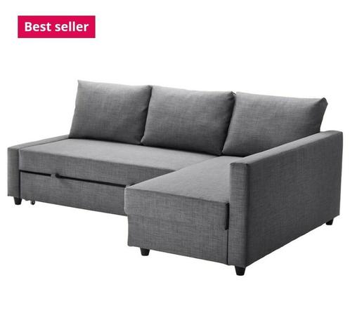 Ikea Friheten slaapbank/ hoek slaapbank met opberger, Huis en Inrichting, Slaapkamer | Slaapbanken, Gebruikt, 140 cm, 200 cm, Tweepersoons