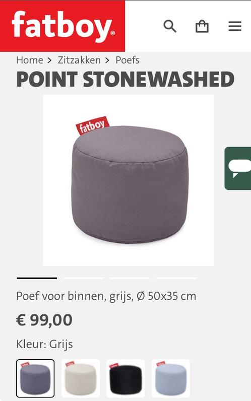 Fatboy zitzak poef - zgan - 3 stuks, Huis en Inrichting, Zitzakken, Zo goed als nieuw, Zitzak, Grijs, Ophalen of Verzenden
