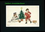 Kinderen vieren Kerst illustrator Hannes Petersen A3-26, Verzenden, 1920 tot 1940, Ongelopen, Kinderen