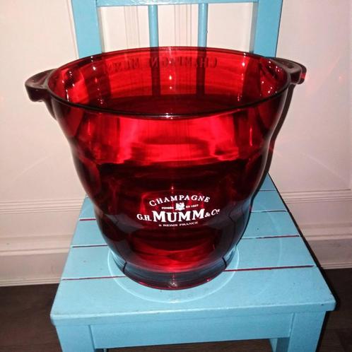 Mumm champagne koeler met 2 Mumm Gordon Rouge glazen, Verzamelen, Glas en Borrelglaasjes, Zo goed als nieuw, Overige typen, Ophalen