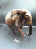 Grote zware handgemaakte houten olifant, Ophalen of Verzenden