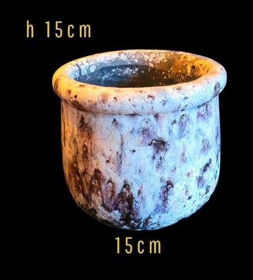 Vintage Keramische Bloempot - Craquelé Glazuur beschikbaar voor biedingen
