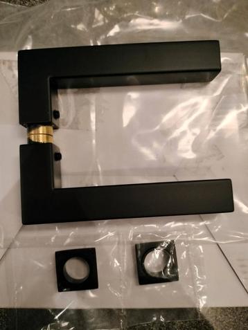 Zwarte RVS Deurklink Vierkant - Industriële Look beschikbaar voor biedingen