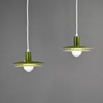 Set Deens design hanglampen in groen, Mid century modern, Ophalen of Verzenden, Zo goed als nieuw, 75 cm of meer