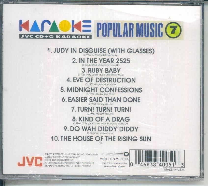 cd van Karaoke Popular Music 7 [ jvc CD+G], Ophalen of Verzenden, Zo goed als nieuw