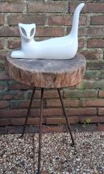 Poes. SPHYNX KAT.  Wit plateel.  35 cm., Ophalen, Zo goed als nieuw, Hond of Kat, Beeldje of Figuurtje