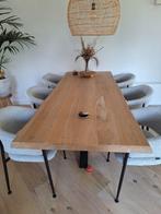 Massief blank eiken tafel 240x100 met zwart stalen spinpoot., Huis en Inrichting, Tafels | Eettafels, Ophalen, 100 tot 150 cm