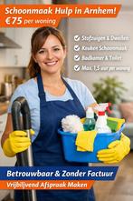 Titel:  Woning schoonmaak – Arnhem & omgeving | €75 |, Vacatures, Vacatures | Schoonmaak en Facilitaire diensten, Vanaf 10 jaar
