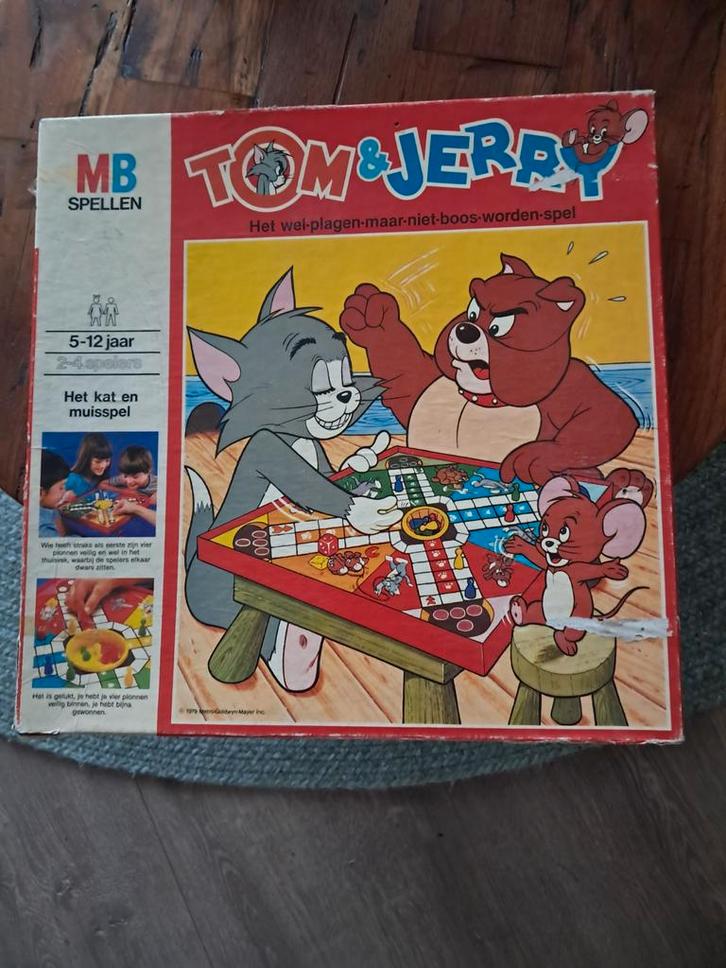 Tom & Jerry Bordspel - MB Spellen, Hobby en Vrije tijd, Gezelschapsspellen | Bordspellen, Gebruikt, Drie of vier spelers, Vijf spelers of meer