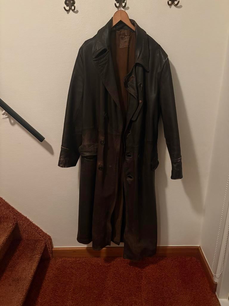 Vintage leren motorjas - Maat 52, Ophalen, Tweedehands, Jas | leer