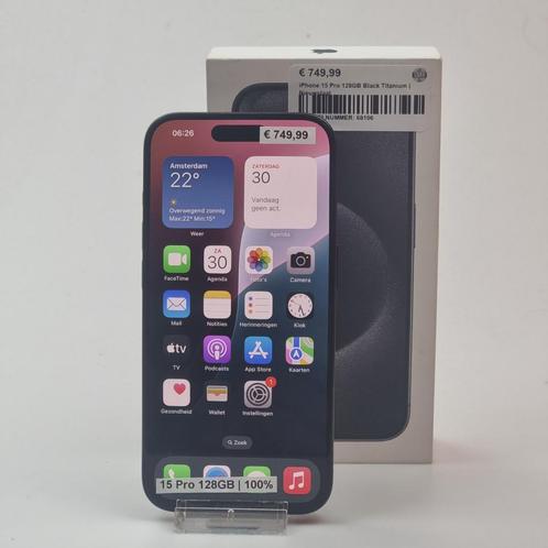iPhone 15 Pro 128GB Black Titanium | Zeer Nette Staat, Telecommunicatie, Mobiele telefoons | Apple iPhone, Zo goed als nieuw