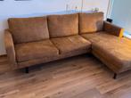 Leen Bakker Hoekbank Cognac met Loungedeel, Huis en Inrichting, Banken | Bankstellen, Ophalen, Gebruikt, Hoekbank, Stof