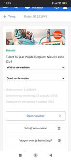 Walibi België ( 2 personen), Twee personen, Ticket of Toegangskaart