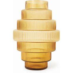 Pols vaas te koop  ( model steps) zgan, Huis en Inrichting, Woonaccessoires | Vazen, Zo goed als nieuw, Geel, 50 tot 75 cm, Glas