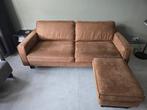 2,5 zitsbank met losse hocker - Bruin, Ophalen, Gebruikt, Driepersoons, 75 tot 100 cm