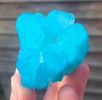 Blauwe Aura Bergkristal cluster edelsteen verzameling stenen, Verzamelen, Mineralen en Fossielen, Ophalen of Verzenden
