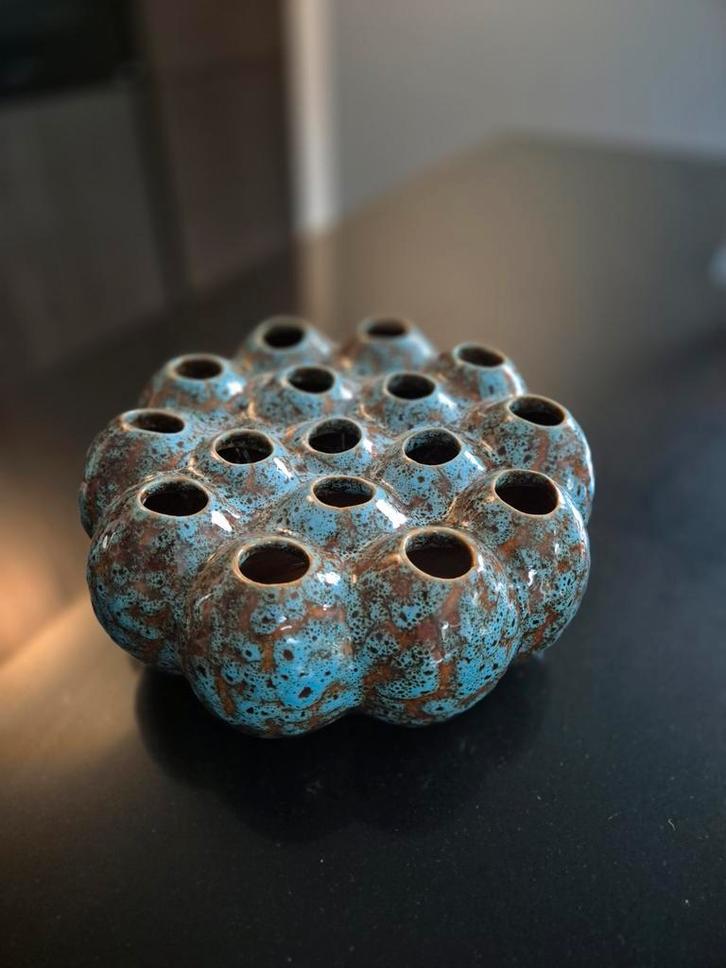 Villa Pottery - Aruba | Turquoise Vaas 20x20x8, Antiek en Kunst, Antiek | Vazen, Ophalen of Verzenden