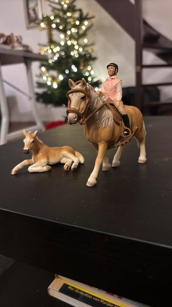 Schleich haflinger set met ruiter, Verzamelen, Beelden en Beeldjes, Zo goed als nieuw, Dier, Ophalen