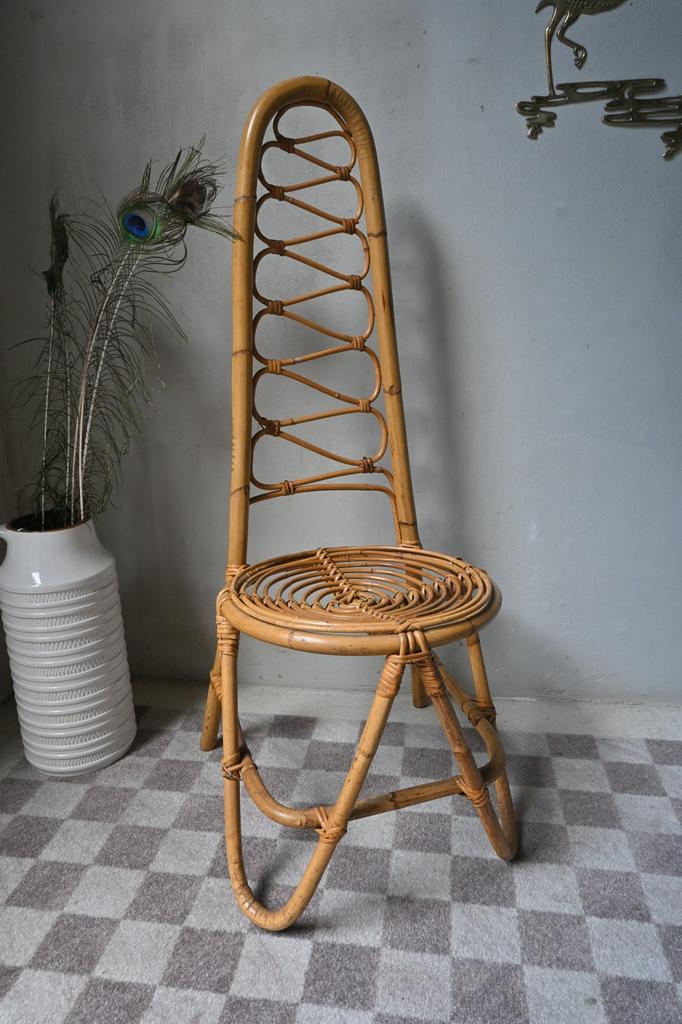 Rotanstoel met hoge rug, Rohé Noordwolde, jaren ’60, Huis en Inrichting, Stoelen, Zo goed als nieuw, Eén, Ophalen