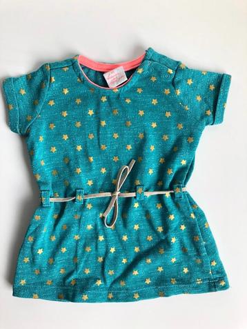 Aqua blauw/groen jurkje met gouden sterren - maat 62 Hema beschikbaar voor biedingen