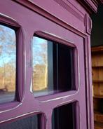 Aubergine Kleurige Winkelkast | Art Deco Vitrinekast #2702, Huis en Inrichting, Niet ingevuld, 200 cm of meer, Niet ingevuld, Ophalen of Verzenden