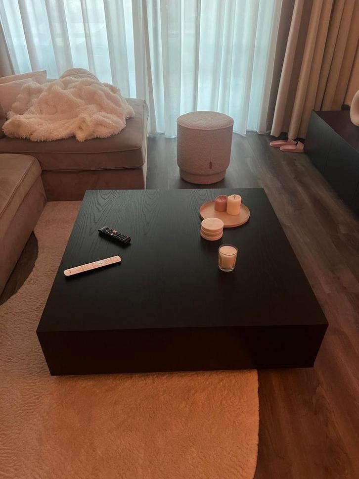 Zwarte salontafel, Huis en Inrichting, Tafels | Salontafels, Zo goed als nieuw, Minder dan 50 cm, 50 tot 100 cm, 100 tot 150 cm