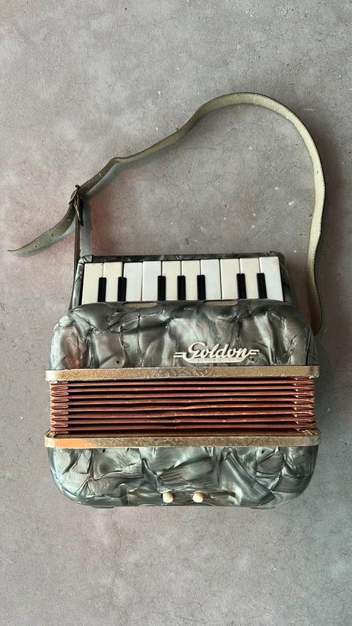 Kleine accordeon Goldon, Muziek en Instrumenten, Accordeons, Gebruikt, Toetsaccordeon, Overige formaten, Overige merken, Ophalen of Verzenden
