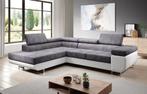 Nieuwe trendy hoekbank grijs weefstof slaapbank met opberg, Keizer, Stof, 250 tot 300 cm, Keizer