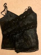 Kerst ? Top vol pailletten, glitter en kant €10, Ophalen of Verzenden, Zo goed als nieuw, Zwart, Zonder mouw