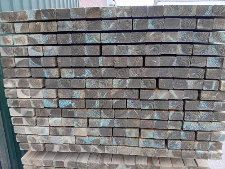 Geïmpregneerde grenen regels, onderliggers, balken, tuinhout, Tuin en Terras, Palen, Balken en Planken, Nieuw, Balken, 250 cm of meer