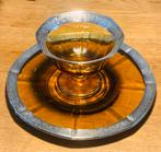 Arts & Crafts amber glas object sterling zilver art deco., Antiek en Kunst, Antiek | Glas en Kristal, Ophalen of Verzenden