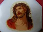 Vintage tegel Jezus Christus tegeltje Jezus Christus 6cm, Ophalen of Verzenden, Zo goed als nieuw, Overige typen, Christendom | Katholiek