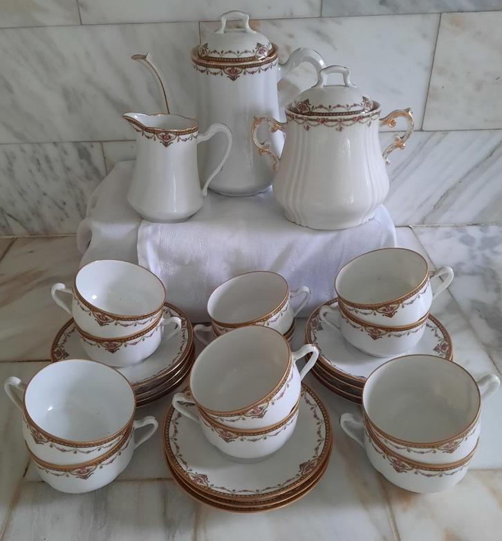 Koffieservies Limoges art-deco, Antiek en Kunst, Antiek | Servies compleet, Ophalen of Verzenden