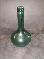 Bolvormig vaasje dik glas groen glas, Ophalen of Verzenden
