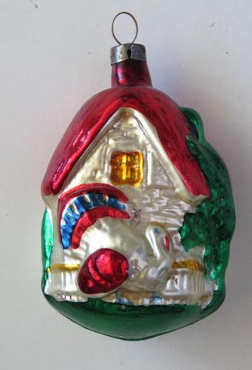 Oude Kerstbal: Huisje 03 met Kalkoen Veelkleurig beschikbaar voor biedingen