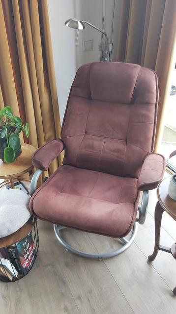 Fauteuil bruin suede verstelbaar beschikbaar voor biedingen