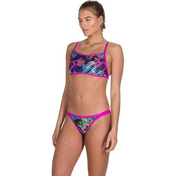 Nieuw Speedo W Kanji Neon Cross Tieback Bikini Black Multi beschikbaar voor biedingen