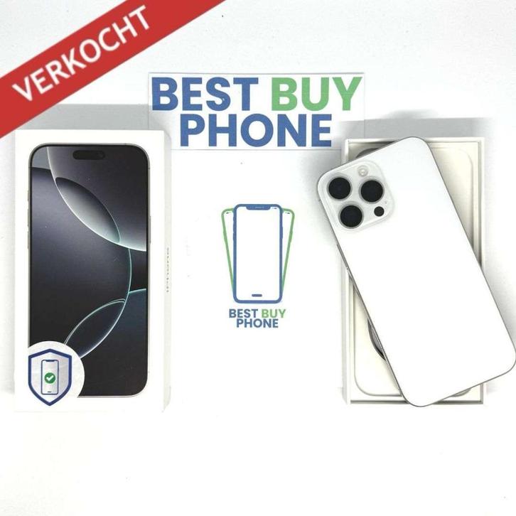iPhone 16 Pro Max 256GB wit /krasvrij /100% batt /garantie, Telecommunicatie, Mobiele telefoons | Apple iPhone, Zo goed als nieuw