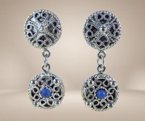 Prachtige OOSTERSE boho filigraan faux lapis oorbellen!, Sieraden, Tassen en Uiterlijk, Oorbellen, Zo goed als nieuw, Hangers
