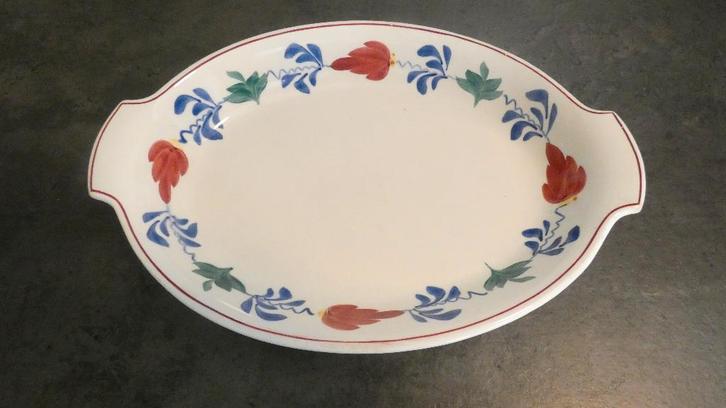 P.Regout - boerenbont - brood/vleeswarenschaal [1919], Antiek en Kunst, Antiek | Servies los, Ophalen