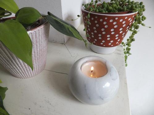 vintage kandelaar massief marmer waxinelicht met verzenden, Huis en Inrichting, Woonaccessoires | Kandelaars en Kaarsen, Verzenden