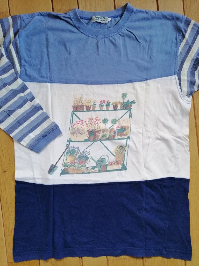 DITO DITO shirt lange mouw blauw ecru streep maat L, Kleding | Dames, Maat 38/40 (M), Blauw, Ophalen of Verzenden, Zo goed als nieuw